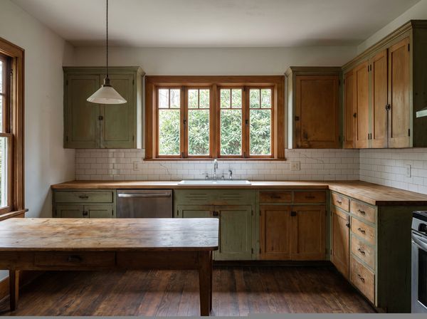 Kitchen cabinets before refinishing