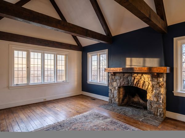 Living room after accent wall